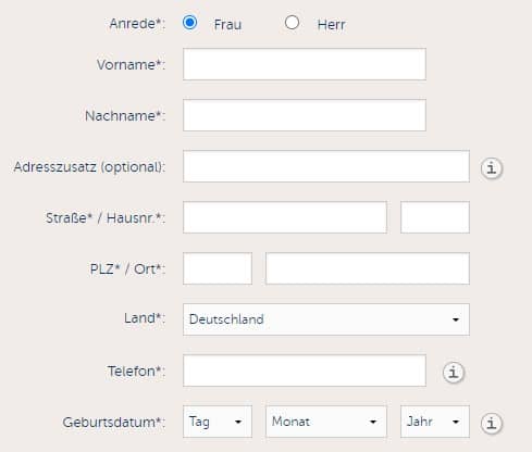 Formular Feld Beschriftung außerhalb des Feldes Conversion Optimierung